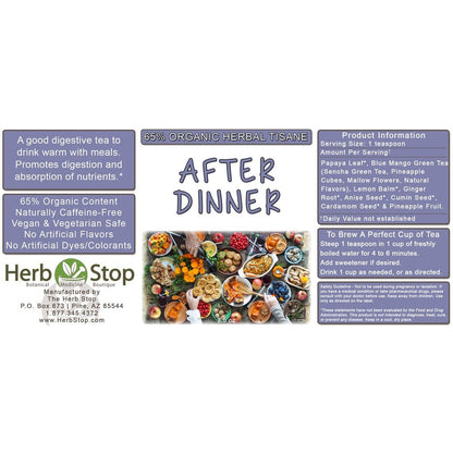 Organic After Dinner Loose Leaf Tea Label