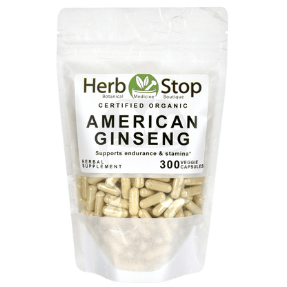 Organic American Ginseng Capsules Bulk Bag