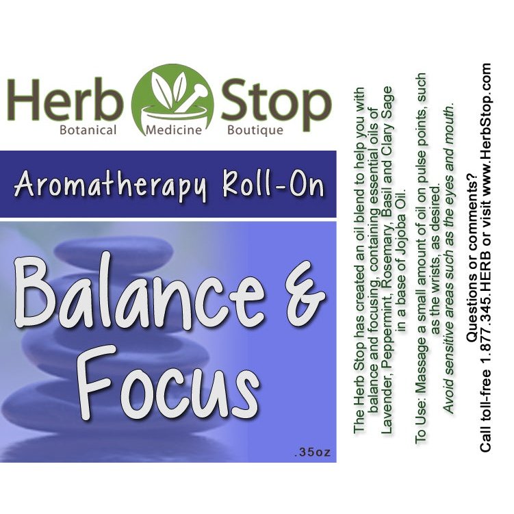 Balance & Focus Aromatherapy Roll-On Label