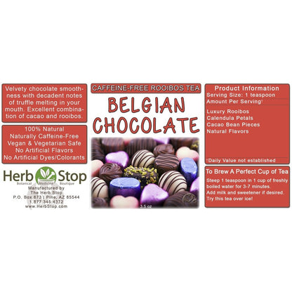 Belgian Chocolate Rooibos Tea Label