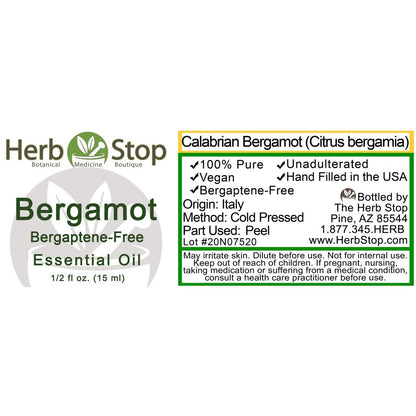 Bergamot Essential Oil Label