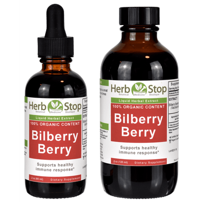 Organic Bilberry Berry Liquid Extract Bottles