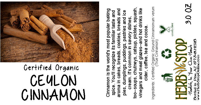 Organic Ceylon Cinnamon Label