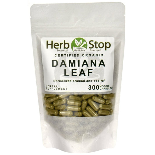 Organic Damiana Leaf Capsules Bulk Bag