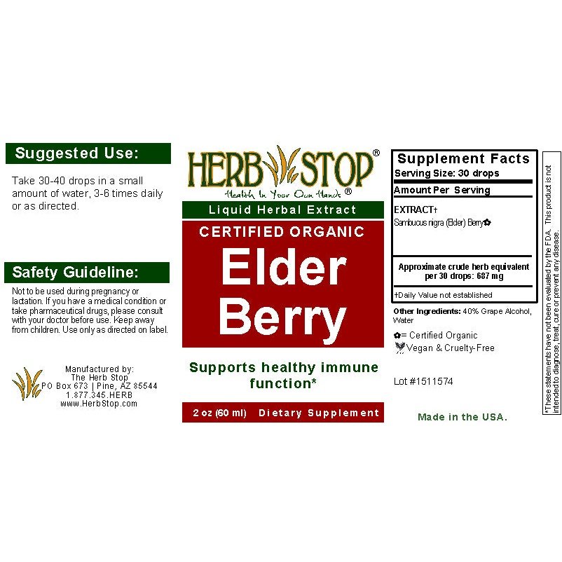 Elder Berry Extract Label