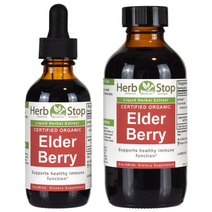 Organic Elder Berry Liquid Extract Bottles