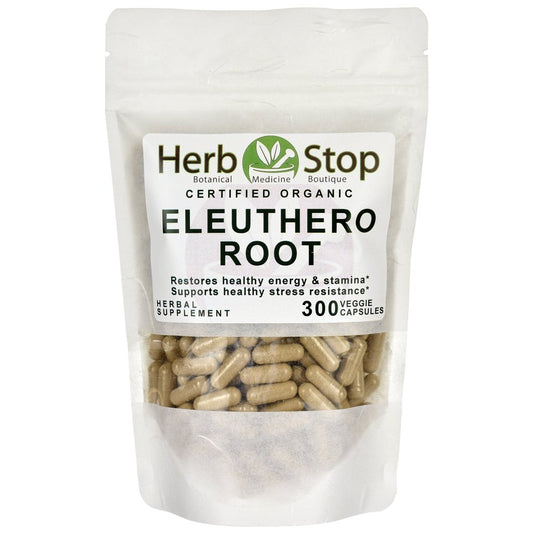 Organic Eleuthero Root Capsules Bulk Bag