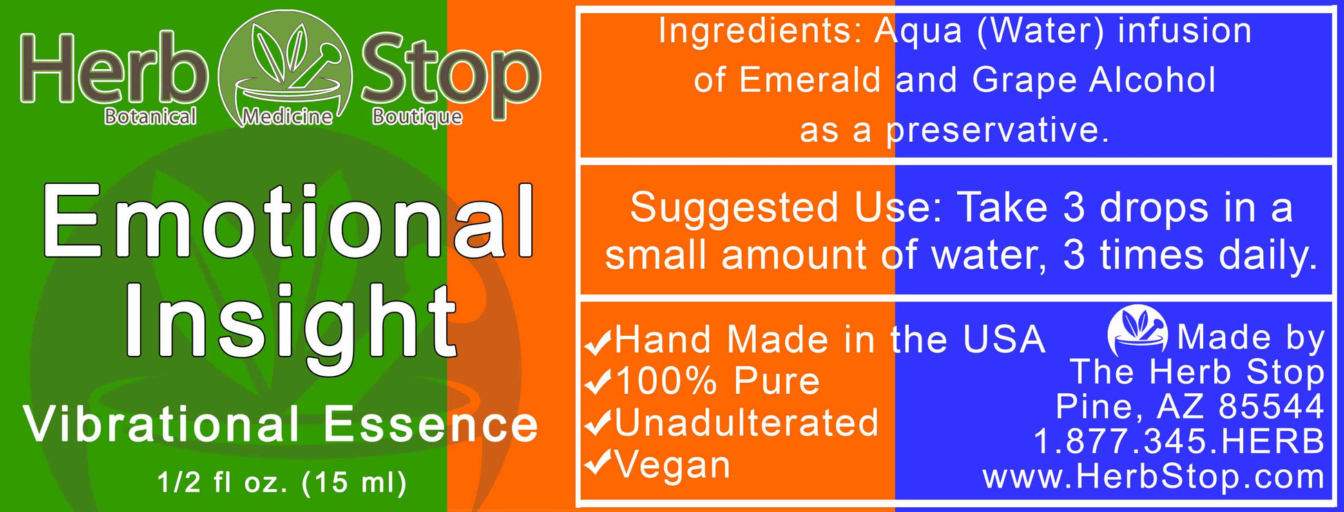 Emotional Insight Vibrational Essence Label