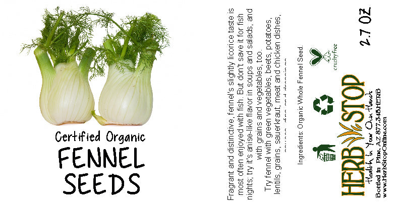 Organic Fennel Seed Label
