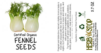 Organic Fennel Seed Label