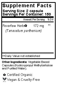 Feverfew Capsules Supplement Facts