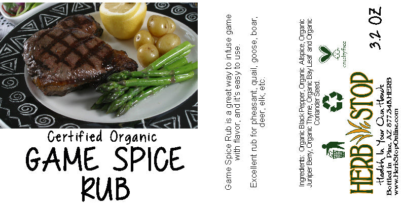 Game Spice Rub Label