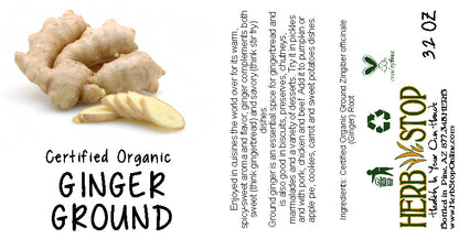 Organic Ginger Ground Label