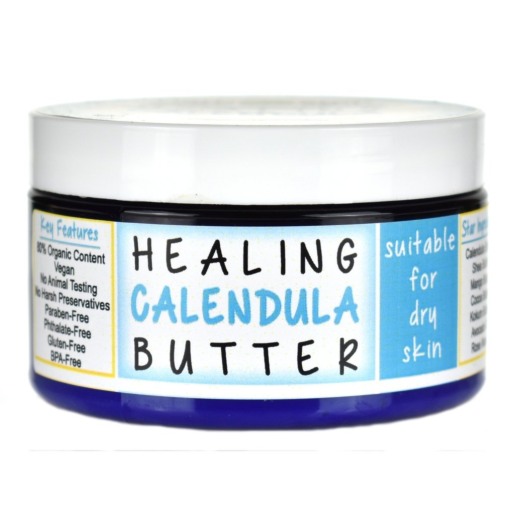 Healing Calendula Cream Jar Side