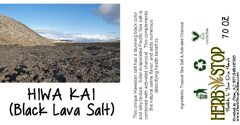 Hiwa Kai Black Lava Salt Label