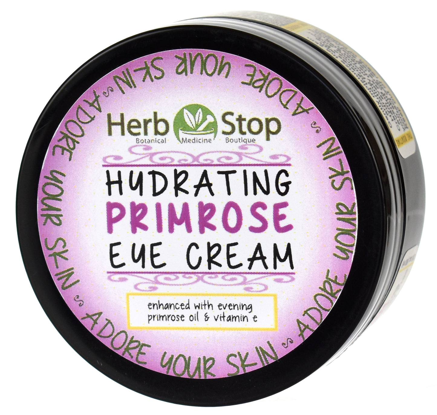 Hydrating Primrose Eye Cream Top Side Jar 