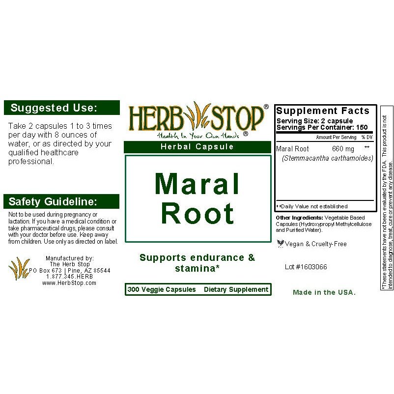 Maral Capsules Label