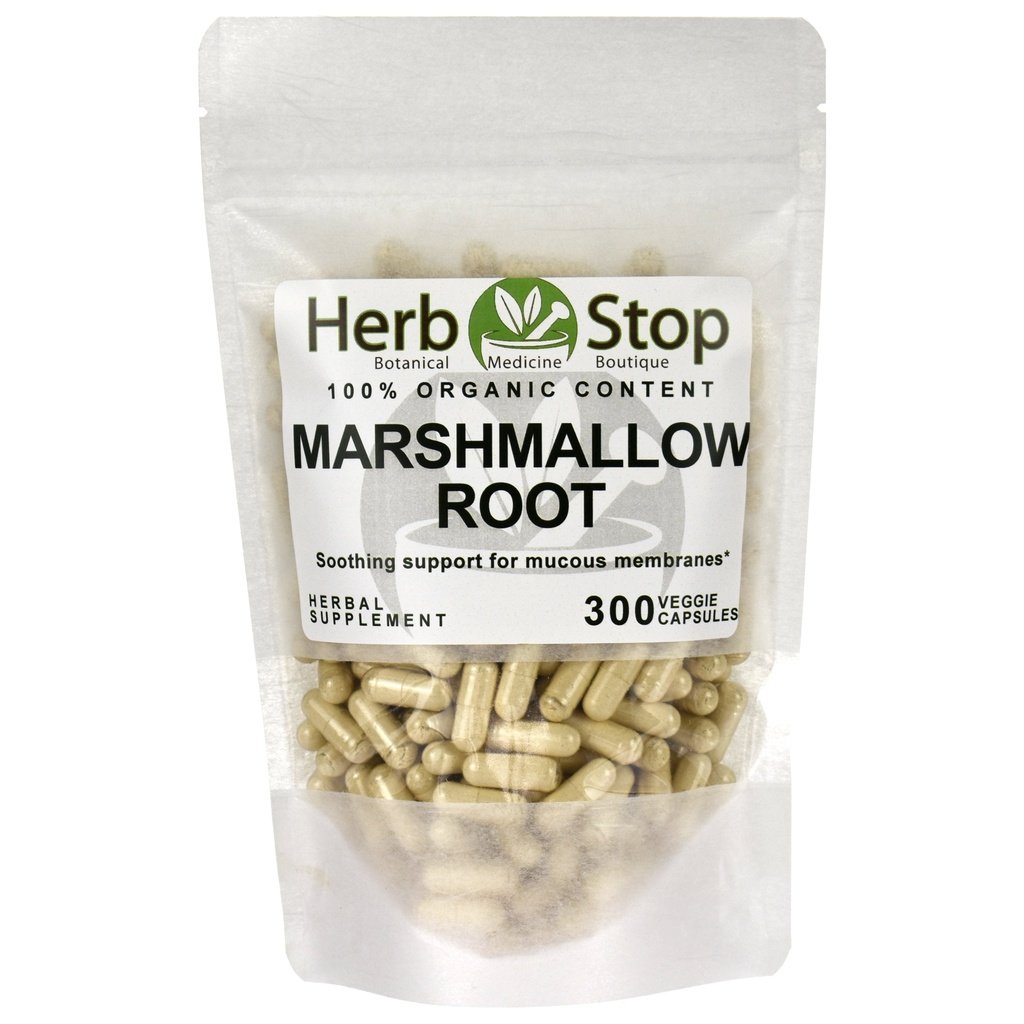 Organic Marshmallow Root Capsules Bulk Bag