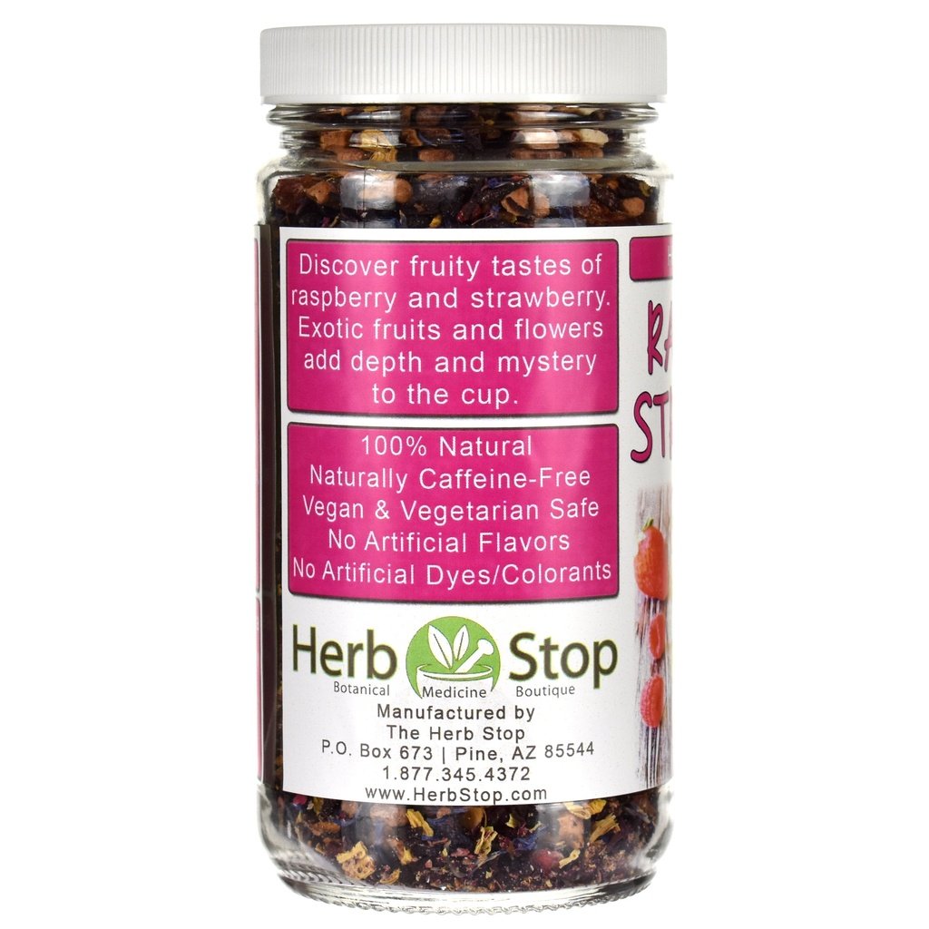 Raspberry Strawberry Herb & Fruit Loose Leaf Tea Jar Left Side