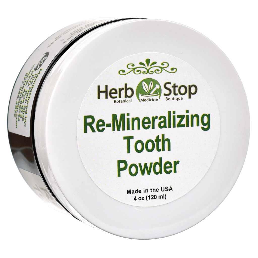 Re-Mineralizing Tooth Powder Top Side of Jar