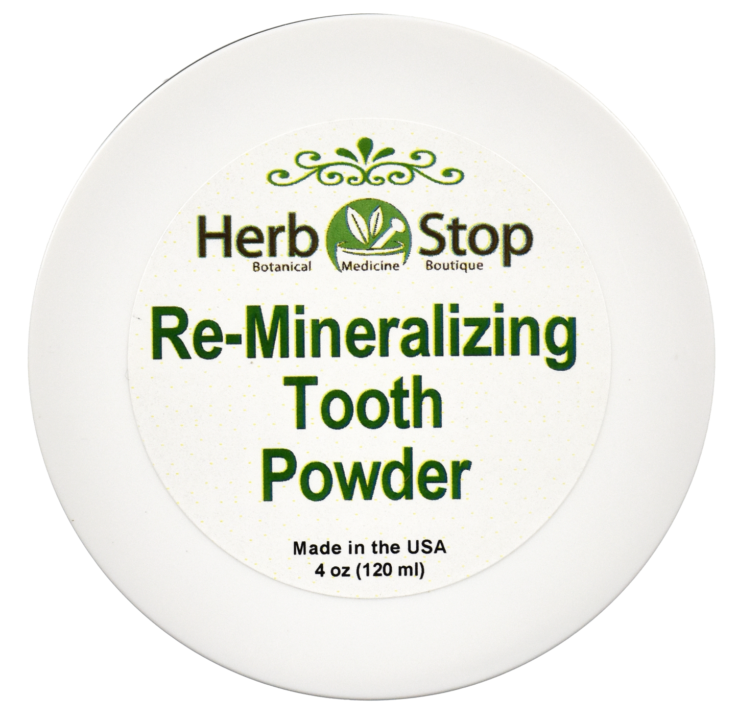 Re-Mineralizing Tooth Powder Top of Jar