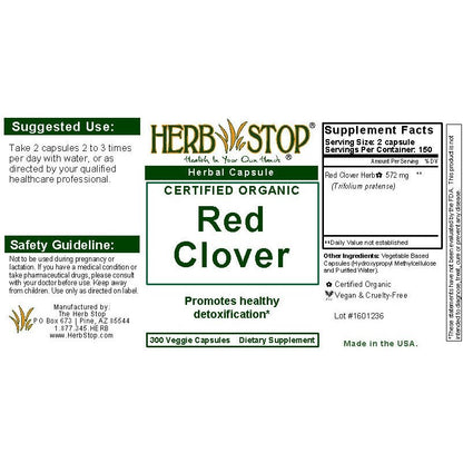 Red Clover Capsules Label