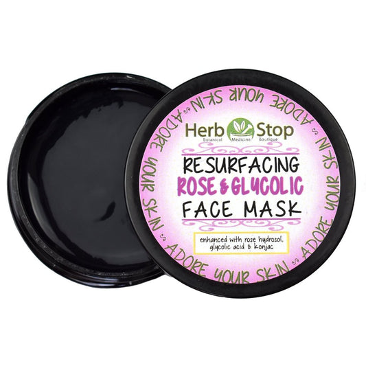 Resurfacing Glycolic Rose Face Mask Open Jar