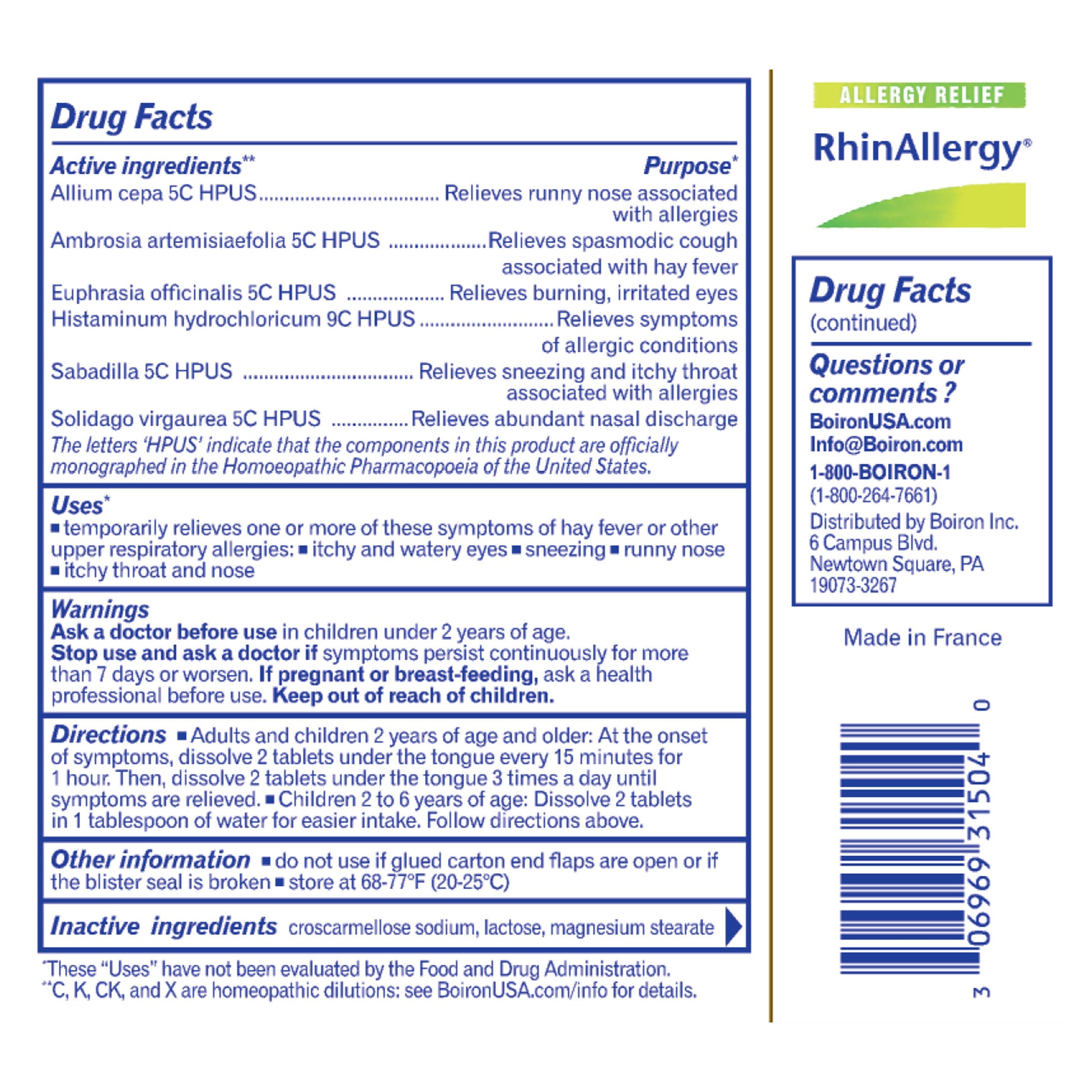 RhinAllergy DF Label