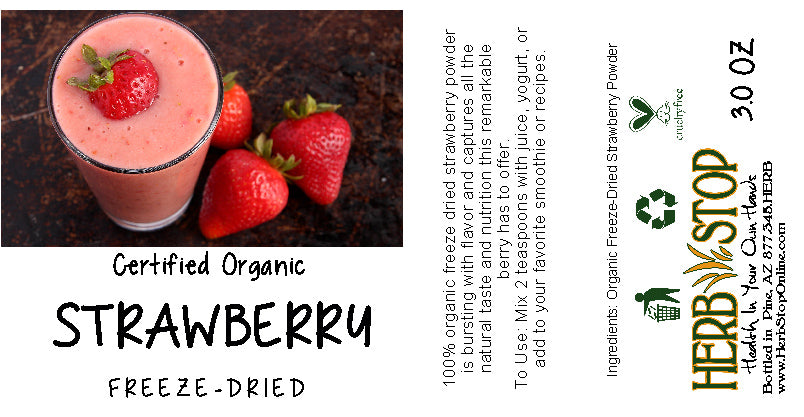 Organic Strawberry Powder Label