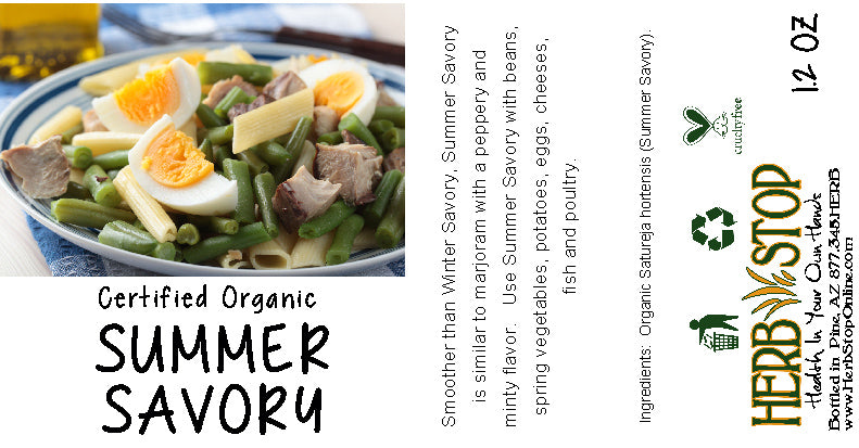 Organic Summer Savory Label