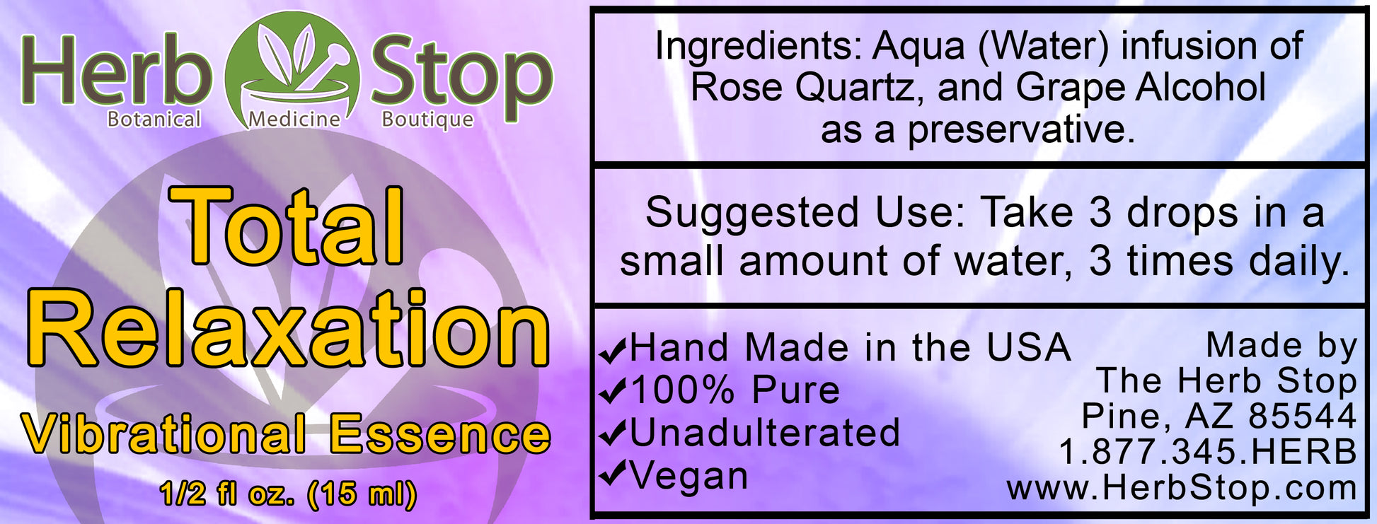 Total Relaxation Vibrational Essence Label