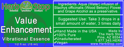 Value Enhancement Vibrational Essence Label